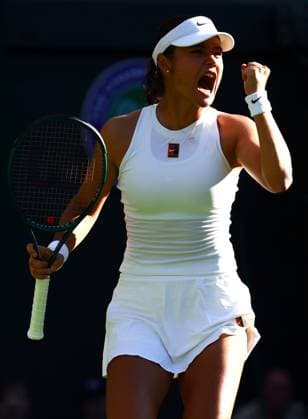 Emma Raducanu celebrates during her first round match Wimbledon Tennis Championships, Day 1, The All England Lawn Tennis and Croquet Club, London, UK - 30 Jun 2025London The All England Lawn Tennis and United Kingdom  Copyright: xJamesxMarsh Shutterstockx 15378842fi