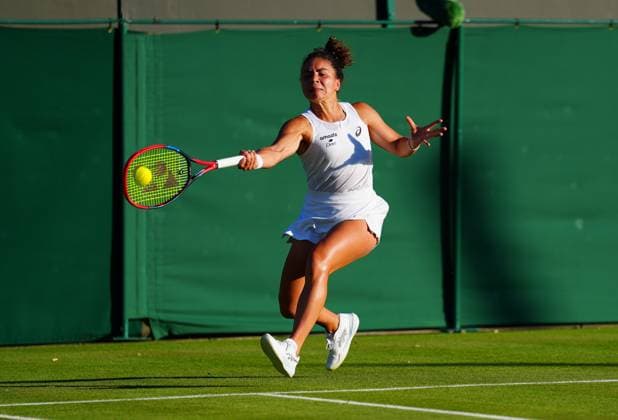 Jasmine Paolini during her first round match Wimbledon Tennis Championships, Day 1, The All England Lawn Tennis and Croquet Club, London, UK - 30 Jun 2025London The All England Lawn Tennis and United Kingdom  Copyright: xJavierxGarcia Shutterstockx 15378843lf