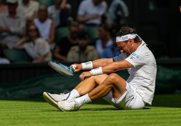 Tennis - Wimbledon Championship 2025 - Day 1 LONDON, ENGLAND - Monday, June 30, 2025: Fabio Fognini (ITA) during the Gentlemen s Singles 1st Round on Day One of The Championships Wimbledon 2025 at the All England Lawn Tennis and Croquet Club. Alcaraz won 7-5 6-7(5) 7-5 2-6 6-1. (Photo by Kirsten Holst Propaganda) LONDON All England Lawn Tennis and Croquet Club GREATER LONDON ENGLAND  Copyright: xKirstenxHolstx 2025-06-30-007-Wimbledon_Day_1