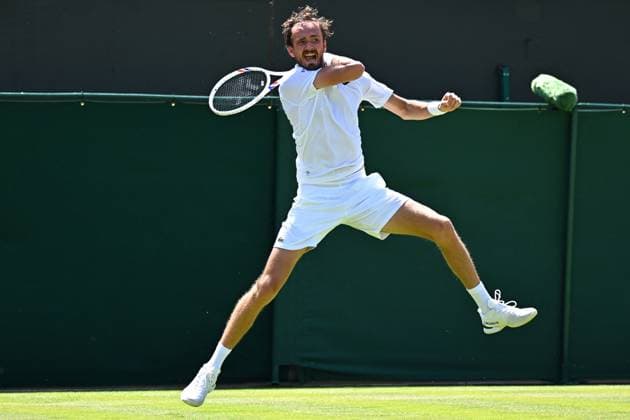 Wimbledon - First Round Daniil Medvedev (RUS) during his first round match at the 2025 Wimbledon Championships at the AELTC in London, GREAT BRITAIN, on July 1, 2025. Photo by Corinne Dubreuil ABACAPRESS.COM London United Kingdom  Copyright: xDubreuilxCorinne ABACAx