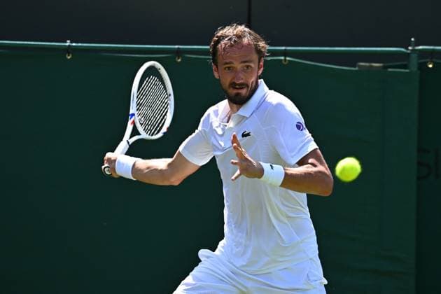 Wimbledon - First Round Daniil Medvedev (RUS) during his first round match at the 2025 Wimbledon Championships at the AELTC in London, GREAT BRITAIN, on July 1, 2025. Photo by Corinne Dubreuil ABACAPRESS.COM London United Kingdom  Copyright: xDubreuilxCorinne ABACAx