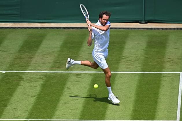 Wimbledon - First Round Daniil Medvedev (RUS) during his first round match at the 2025 Wimbledon Championships at the AELTC in London, GREAT BRITAIN, on July 1, 2025. Photo by Corinne Dubreuil ABACAPRESS.COM London United Kingdom  Copyright: xDubreuilxCorinne ABACAx