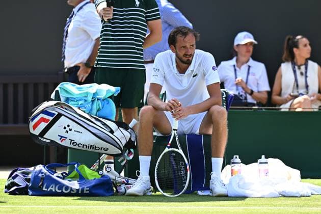 Wimbledon - First Round Daniil Medvedev (RUS) during his first round match at the 2025 Wimbledon Championships at the AELTC in London, GREAT BRITAIN, on July 1, 2025. Photo by Corinne Dubreuil ABACAPRESS.COM London United Kingdom  Copyright: xDubreuilxCorinne ABACAx