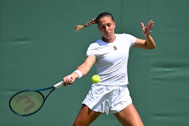 Wimbledon - First Round Diane Parry (FRA) during her first round match at the 2025 Wimbledon Championships at the AELTC in London, GREAT BRITAIN, on June 30, 2025. Photo by Corinne Dubreuil ABACAPRESS.COM London United Kingdom  Copyright: xDubreuilxCorinne ABACAx
