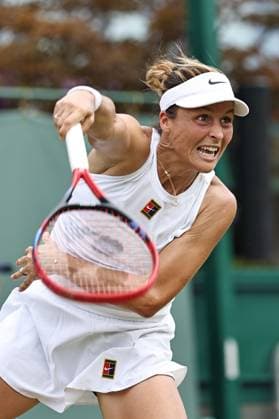 Tatjana Maria, GER, during first round of 2025 All England Lawn Tennis Championships at Wimbledon, womens singles, London, 01 07 2025
