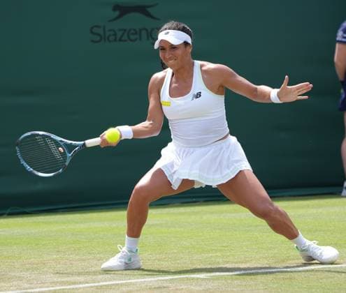 Tennis - 2025 Wimbledon Championships - Women™s Singles - Round One - Match Heather Watson v Clara Tausonl - All England Lawn Tennis & Croquet Club - Tuesday 1st July 2025 Heather Watson 