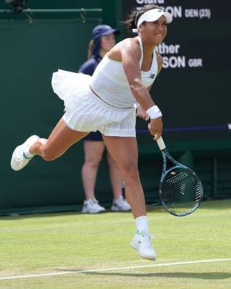 Tennis - 2025 Wimbledon Championships - Women™s Singles - Round One - Match Heather Watson v Clara Tausonl - All England Lawn Tennis & Croquet Club - Tuesday 1st July 2025 Heather Watson 