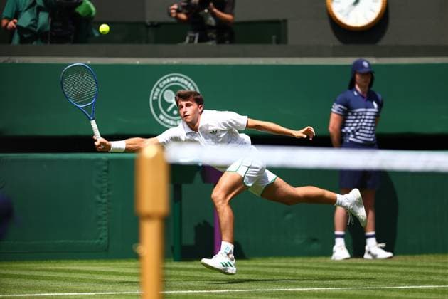 Luca Nardi during his first round match Wimbledon Tennis Championships, Day 2, The All England Lawn Tennis and Croquet Club, London, UK - 01 Jul 2025London The All England Lawn Tennis and United Kingdom  Copyright: xJamesxMarsh Shutterstockx 15380418as