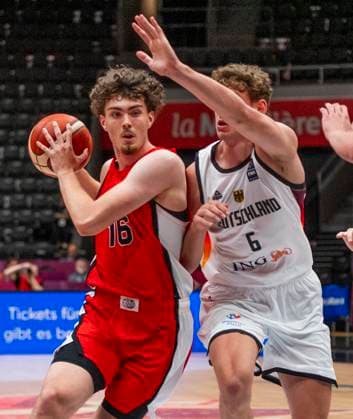 July 1, 2025, Lausanne, Vaud, Switzerland: Lausanne Switzerland, 07 01 2025:JOLON PITT of Canada 16 against HANNES STEINBACH of Germany 6 during group phase of FIBA U19 Basketball World Cup 2025 and took place at Lausanne Arena in Lausanne..Germany won 104-88. Lausanne Switzerland - ZUMAd206 20250701_zip_d206_006 Copyright: xEricxDubostx