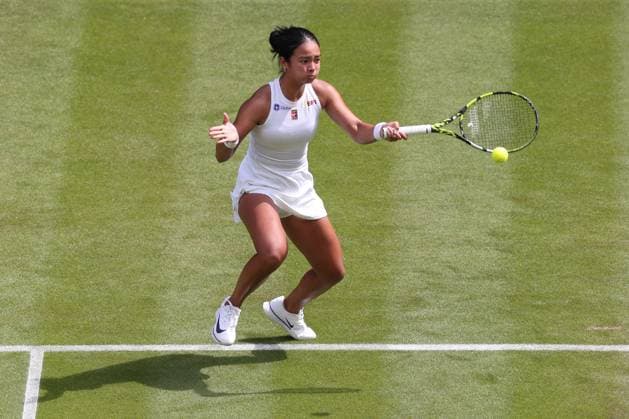 Alexandra Eala PHI , Ladies Singles, Ladies Singles Tennis Wimbledon 2025 Grand Slam ITF ATP WTA AELTC London Great Britain 1 July 2025 Copyright: xJuergenxHasenkopfx