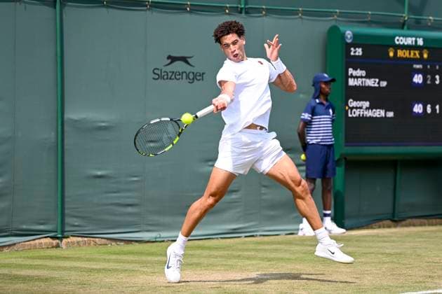 George Loffhagen during the Wimbledon 2025 Men?s Singles first round tennis match between Pedro Martinez and George Loffhagen at the All England Tennis Club in London, England. (Richard Callis Sports Press Photo SPP) Copyright: xRichardxCallis SportsxPressxPhotox xSPPx spp-en-RiCaPrPh-SPP25_RMFC_300625_17869