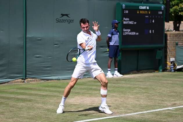 George Loffhagen during the Wimbledon 2025 Men?s Singles first round tennis match between Pedro Martinez and George Loffhagen at the All England Tennis Club in London, England. (Richard Callis Sports Press Photo SPP) Copyright: xRichardxCallis SportsxPressxPhotox xSPPx spp-en-RiCaPrPh-SPP25_RMFC_300625_17877