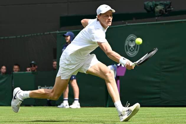 Jannik Sinner during the Wimbledon 2025 Men?s Singles first round tennis match between Jannik Sinner and Luca Nardi at the All England Tennis Club in London, England. (Richard Callis Sports Press Photo SPP) Copyright: xRichardxCallis SportsxPressxPhotox xSPPx spp-en-RiCaPrPh-SPP25_RMFC_300625_17912