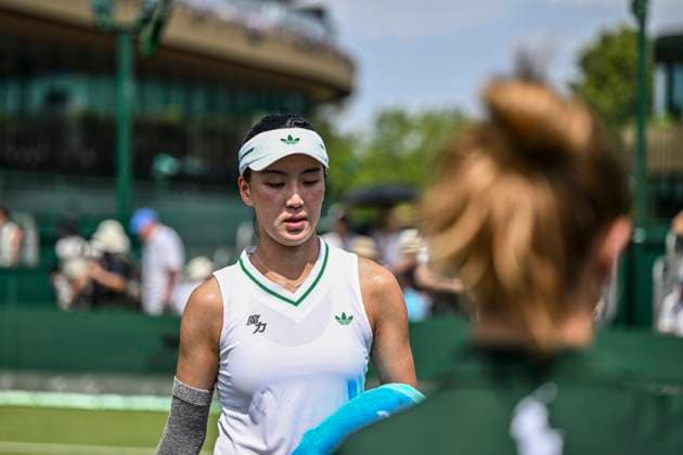 Wang Xinyu during the Wimbledon 2025 Women?s Singles first round tennis match between Karolina Muchova and Wang Xinyu at the All England Tennis Club in London, England. (Richard Callis Sports Press Photo SPP) Copyright: xRichardxCallis SportsxPressxPhotox xSPPx spp-en-RiCaPrPh-SPP25_RMFC_300625_17891