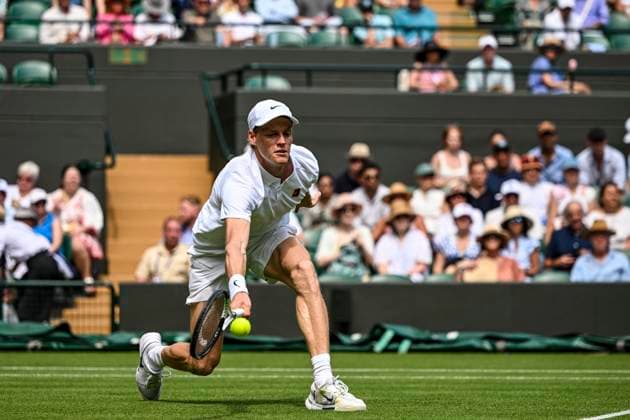 Jannik Sinner during the Wimbledon 2025 Men™s Singles first round tennis match between Jannik Sinner and Luca Nardi at the All England Tennis Club in London, England. (Richard Callis Sports Press Photo SPP)  Copyright: xRichardxCallis SportsxPressxPhotox xSPPx spp-en-RiCaPrPh-SPP25_RMFC_300625_17902