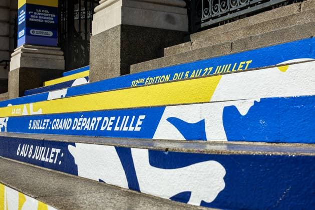 Picture taken in the citycenter during preparations ahead of the 2025 Tour de France cycling race, Tuesday 01 July 2025, in Lille, France. The 112th edition of the Tour de France starts on Saturday 5 July in Lille, France, and will finish in Paris, France on the 27th of July. DAVIDxPINTENS  x128220758x