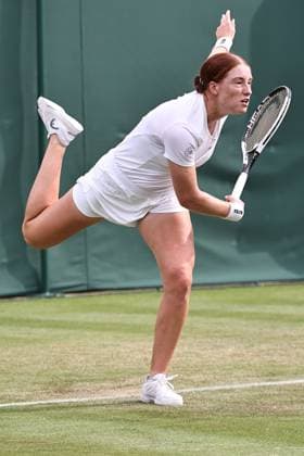 Ella Seidel, GER, during first round of 2025 All England Lawn Tennis Championships at Wimbledon, womens singles, London, 01 07 2025