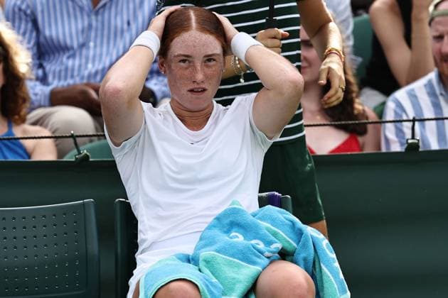 Ella Seidel, GER, during first round of 2025 All England Lawn Tennis Championships at Wimbledon, womens singles, London, 01 07 2025