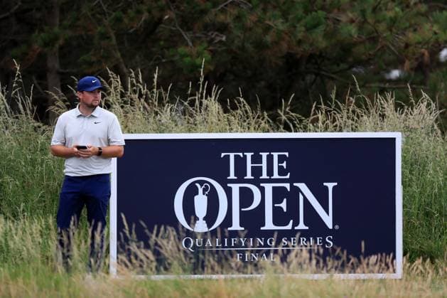 1st July 2025, West Lancashire Golf Club, Blundellsands, Liverpool, England; Final Qualifying for The Open Championship ; Alex Fitzpatrick (ENG) prepares to play from the 10th tee  ActionPlus12807630 DavidxBlunsden