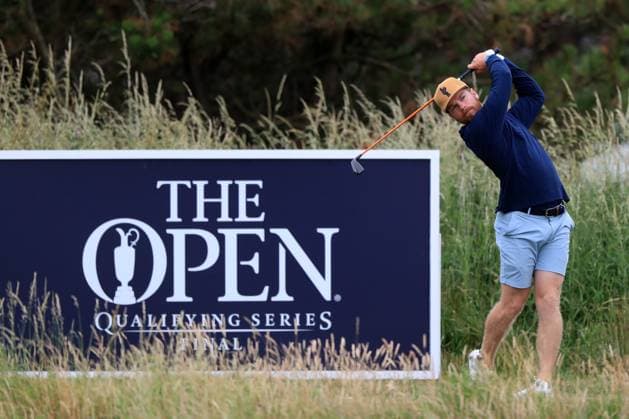 1st July 2025, West Lancashire Golf Club, Blundellsands, Liverpool, England; Final Qualifying for The Open Championship ; Kieran Vincent (ZIM) plays from the tee at the 10th hole  ActionPlus12807636 DavidxBlunsden