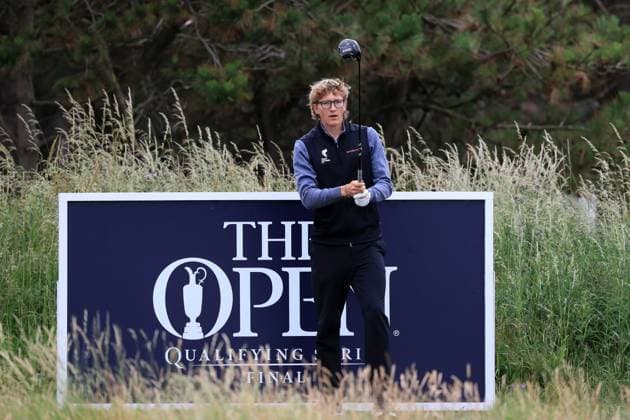 1st July 2025, West Lancashire Golf Club, Blundellsands, Liverpool, England; Final Qualifying for The Open Championship ; Richard Teder (EST) (a) plays from the tee at the 10th hole  ActionPlus12807644 DavidxBlunsden