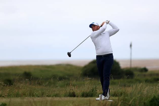 1st July 2025, West Lancashire Golf Club, Blundellsands, Liverpool, England; Final Qualifying for The Open Championship ; Sam Horsfield (ENG) plays a provisional ball from the tee at the 7th hole  ActionPlus12807617 DavidxBlunsden