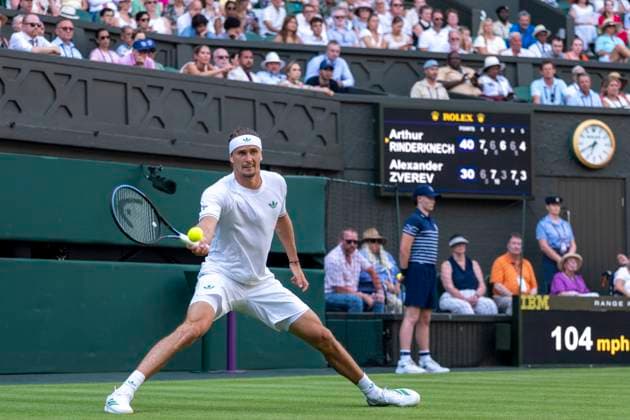 Alexander Zverev during the Wimbledon 2025 Men?s Singles first round tennis match between Arthur Rinderknech and Alexander Zverev at the All England Tennis Club in London, England. (Richard Callis Sports Press Photo SPP) Copyright: xRichardxCallis SportsxPressxPhotox xSPPx spp-en-RiCaPrPh-SPP25_RMFC_300625_17988