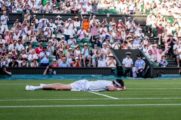 Arthur Rinderknech during the Wimbledon 2025 Men?s Singles first round tennis match between Arthur Rinderknech and Alexander Zverev at the All England Tennis Club in London, England. (Richard Callis Sports Press Photo SPP) Copyright: xRichardxCallis SportsxPressxPhotox xSPPx spp-en-RiCaPrPh-SPP25_RMFC_300625_17993