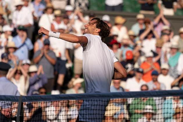 Arthur Rinderknech during the Wimbledon 2025 Men?s Singles first round tennis match between Arthur Rinderknech and Alexander Zverev at the All England Tennis Club in London, England. (Richard Callis Sports Press Photo SPP) Copyright: xRichardxCallis SportsxPressxPhotox xSPPx spp-en-RiCaPrPh-SPP25_RMFC_300625_17995