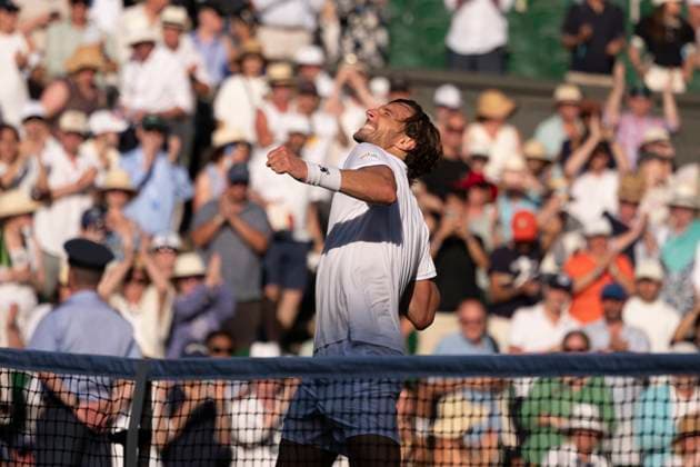 Arthur Rinderknech during the Wimbledon 2025 Men?s Singles first round tennis match between Arthur Rinderknech and Alexander Zverev at the All England Tennis Club in London, England. (Richard Callis Sports Press Photo SPP) Copyright: xRichardxCallis SportsxPressxPhotox xSPPx spp-en-RiCaPrPh-SPP25_RMFC_300625_17996