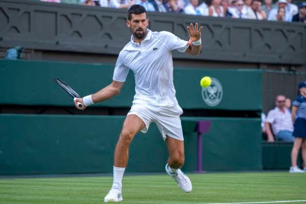 Novak Djokovic during the Wimbledon 2025 Men?s Singles first round tennis match between Alexandre Muller and Novak Djokovic at the All England Tennis Club in London, England. (Richard Callis Sports Press Photo SPP) Copyright: xRichardxCallis SportsxPressxPhotox xSPPx spp-en-RiCaPrPh-SPP25_RMFC_300625_18007