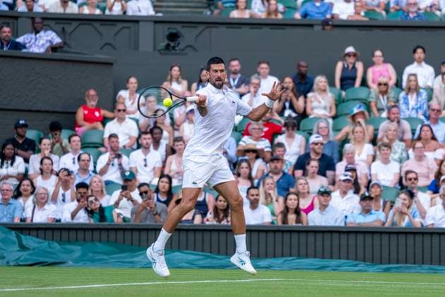 Novak Djokovic during the Wimbledon 2025 Men?s Singles first round tennis match between Alexandre Muller and Novak Djokovic at the All England Tennis Club in London, England. (Richard Callis Sports Press Photo SPP) Copyright: xRichardxCallis SportsxPressxPhotox xSPPx spp-en-RiCaPrPh-SPP25_RMFC_300625_18021
