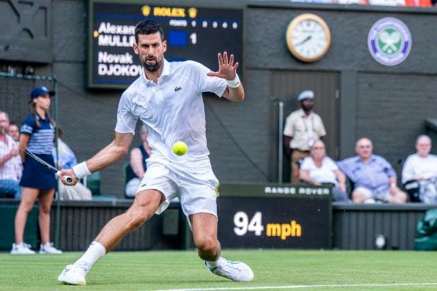 Novak Djokovic during the Wimbledon 2025 Men?s Singles first round tennis match between Alexandre Muller and Novak Djokovic at the All England Tennis Club in London, England. (Richard Callis Sports Press Photo SPP) Copyright: xRichardxCallis SportsxPressxPhotox xSPPx spp-en-RiCaPrPh-SPP25_RMFC_300625_18023