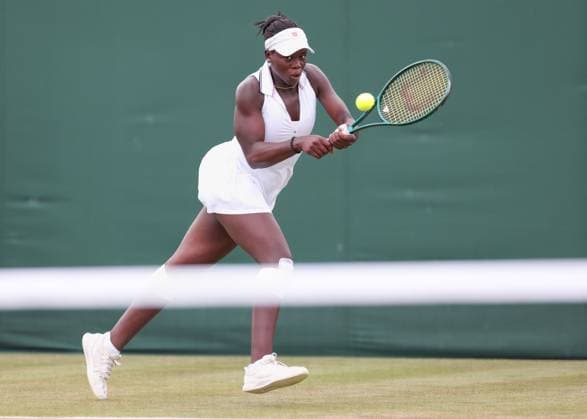 Victoria Mboko CAN , Women Singles, Ladies Singles Tennis Wimbledon 2025 Grand Slam ITF ATP WTA AELTC London Great Britain 1 July 2025 Copyright: xJuergenxHasenkopfx