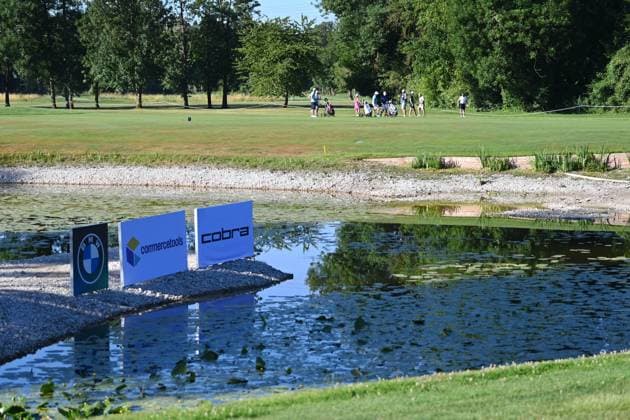 Edge motif Drought and drought are also noticeable on the ponds on the golf course, they are almost dried out ProAm ,GOLF BMW International Open 2025 on 02 07 2025 at Golfclub Muenchen Eichenried
