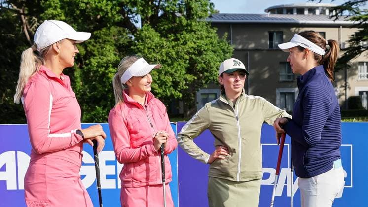 KPMG Women s Irish Open 2025, Carton House, Maynooth 2 7 2025 Stephanie Zambra, Ellen Keane, Natalie Lennon and Laura Fuenfstueck Stephanie Zambra, Ellen Keane, Natalie Lennon and Laura Fuenfstueck 2 7 2025  Copyright: x INPHO LaszloxGeczox LG1_9214_1