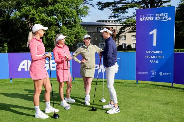KPMG Women s Irish Open 2025, Carton House, Maynooth 2 7 2025 Stephanie Zambra, Ellen Keane, Natalie Lennon and Laura Fuenfstueck Stephanie Zambra, Ellen Keane, Natalie Lennon and Laura Fuenfstueck 2 7 2025  Copyright: x INPHO LaszloxGeczox LG1_9214