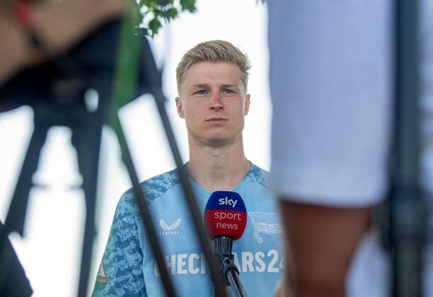 Soccer, Men, Season 2025 26, 2 Bundesliga, Hertha BSC, Training, Media round with Julian Eitschberger Hertha BSC , 02 07 2025, Copyright: xSebastianxRäppold MatthiasxKochx