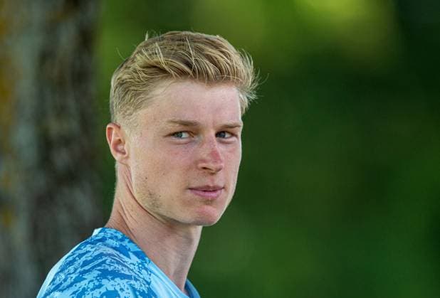 Soccer, Men, Season 2025 26, 2 Bundesliga, Hertha BSC, Training, Media round with Julian Eitschberger Hertha BSC , 02 07 2025, Copyright: xSebastianxRäppold MatthiasxKochx