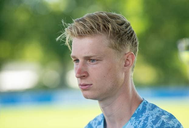 Soccer, Men, Season 2025 26, 2 Bundesliga, Hertha BSC, Training, Media round with Julian Eitschberger Hertha BSC , 02 07 2025, Copyright: xSebastianxRäppold MatthiasxKochx