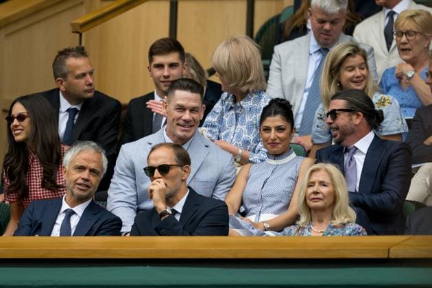 250702 John Cena, American actor and professional wrestler in the stands during day 3 of Wimbledon on July 2, 2025 in London Photo Petter Arvidson BILDBYRAN kod PA PA1047 tennis wimbledon day 3 bbeng  Copyright: PETTERxARVIDSON BB250702PA003