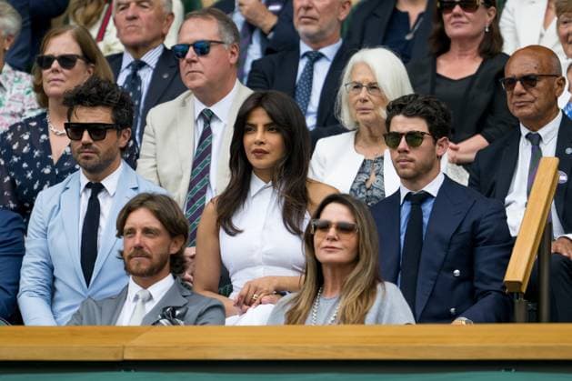 250702 Priyanka Chopra Jonas and Nick Jonas in the stands during day 3 of Wimbledon on July 2, 2025 in London Photo Petter Arvidson BILDBYRAN kod PA PA1047 tennis wimbledon day 3 bbeng  Copyright: PETTERxARVIDSON BB250702PA007