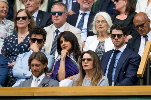 250702 Priyanka Chopra Jonas and Nick Jonas in the stands during day 3 of Wimbledon on July 2, 2025 in London Photo Petter Arvidson BILDBYRAN kod PA PA1047 tennis wimbledon day 3 bbeng  Copyright: PETTERxARVIDSON BB250702PA008