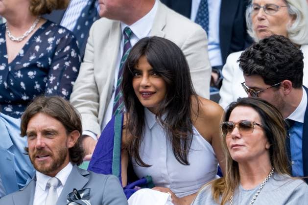 250702 Priyanka Chopra Jonas and Nick Jonas in the stands during day 3 of Wimbledon on July 2, 2025 in London Photo Petter Arvidson BILDBYRAN kod PA PA1047 tennis wimbledon day 3 bbeng  Copyright: PETTERxARVIDSON BB250702PA016