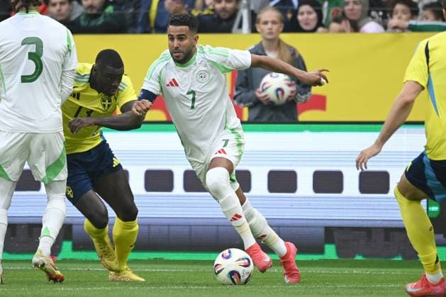 RIYAD MAHREZ, Algeria, Amichevole, Friendly match, Sweden vs Algeria 4-3, 10-06-2025, Contrasto, Action AMICHEVOLE 2024-25 SVEZIA-ALGERIA 4-3