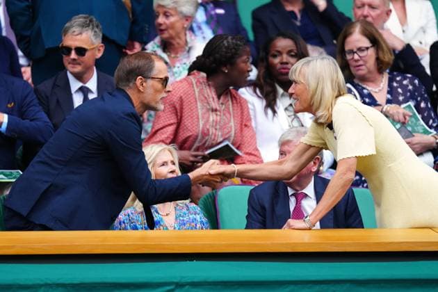 Thomas Tuchel and Deborah Jevans in the Royal Box on Centre Court Wimbledon Tennis Championships, Day 3, The All England Lawn Tennis and Croquet Club, London, UK - 02 Jul 2025London The All England Lawn Tennis and United Kingdom  Copyright: xJavierxGarcia Shutterstockx 15381941u