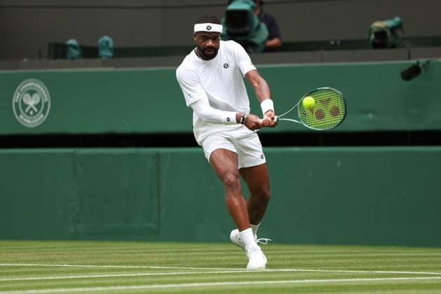 Frances Tiafoe during his second round match Wimbledon Tennis Championships, Day 3, The All England Lawn Tennis and Croquet Club, London, UK - 02 Jul 2025London The All England Lawn Tennis and United Kingdom  Copyright: xEllaxLing Shutterstockx 15381943v