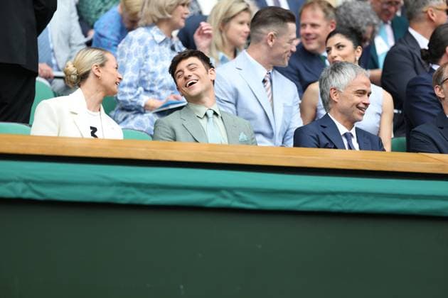 RECORD DATE NOT STATED 02.07.2025 Wimbledon TENIS TENNIS GWIAZDY NA TURNIEJU TENISOWYM John Cena, Idris Elba and Priyanka Chopra Jonas in the Royal Box during Wimbledon 2025 tournament. FOT. MARCIN CHOLEWINSKI NEWSPIX.PL --- Newspix.pl  029A2558