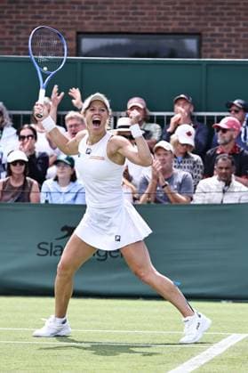 Laura Siegemund, GER, after second round of 2025 All England Lawn Tennis Championships at Wimbledon, womens singles, London, 02 07 2025