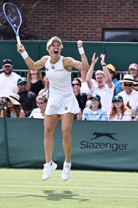 Laura Siegemund, GER, after second round of 2025 All England Lawn Tennis Championships at Wimbledon, womens singles, London, 02 07 2025